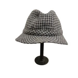 Vintage‎ St Michael Fedora Hat Blue Gray Tweed Medium